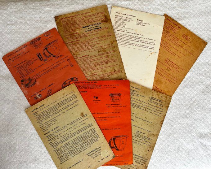 Lot de fiches recettes Tupperware vintage - Périgueux (Années 60) - Collector
