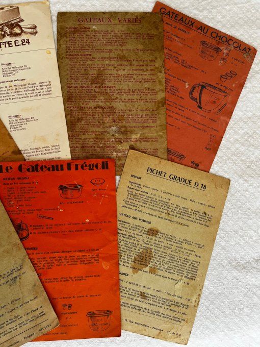 Lot de fiches recettes Tupperware vintage - Périgueux (Années 60) - Collector