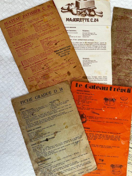 Lot de fiches recettes Tupperware vintage - Périgueux (Années 60) - Collector
