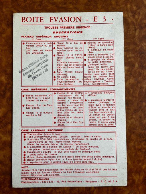Lot de fiches recettes Tupperware vintage - Périgueux (Années 60) - Collector