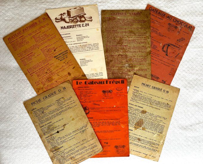 Lot de fiches recettes Tupperware vintage - Périgueux (Années 60) - Collector