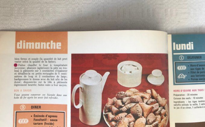 Lot de Magazines de recettes,  La cuisine de A à Z et 1000 Menus, Vintage