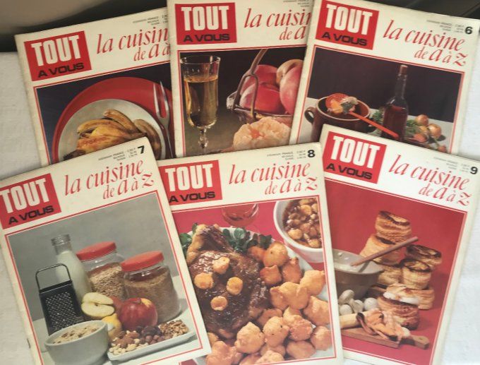 Lot de Magazines de recettes,  La cuisine de A à Z et 1000 Menus, Vintage