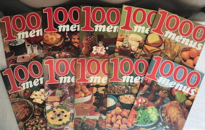 Lot de Magazines de recettes,  La cuisine de A à Z et 1000 Menus, Vintage