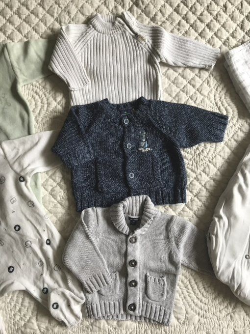 Lot de vêtements 3 mois et nid d'ange,  pour bébé + Dons