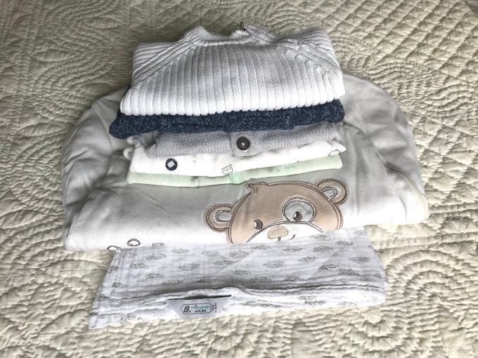 Lot de vêtements 3 mois et nid d'ange,  pour bébé + Dons