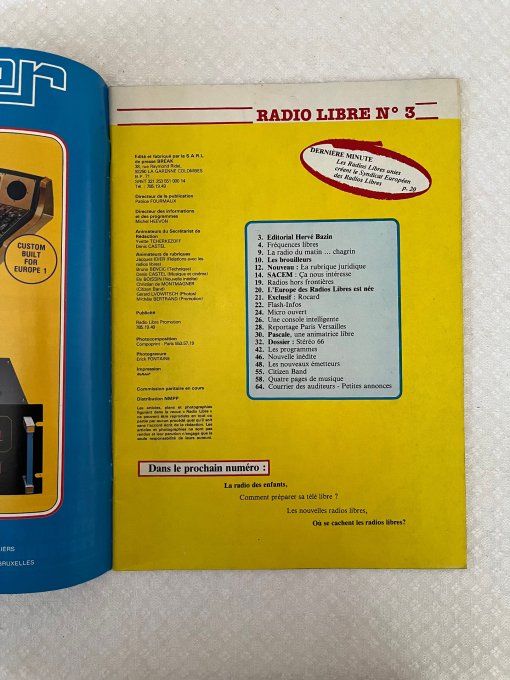Lot des 3 Premiers Numéros de la Revue Radio Libre et privée, N° 1, 2 et 3 de 1981