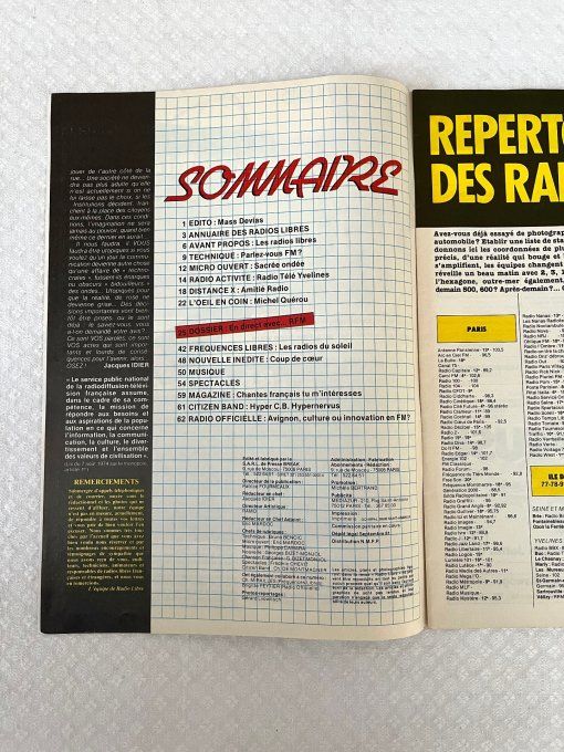Lot des 3 Premiers Numéros de la Revue Radio Libre et privée, N° 1, 2 et 3 de 1981