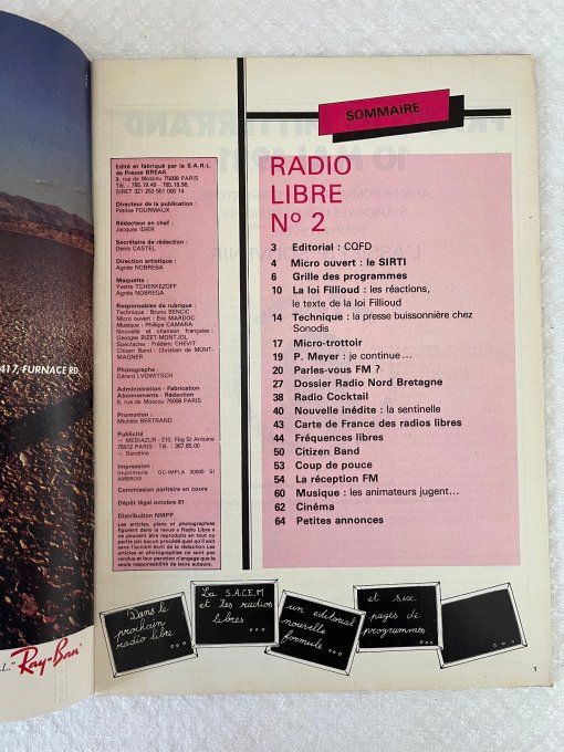 Lot des 3 Premiers Numéros de la Revue Radio Libre et privée, N° 1, 2 et 3 de 1981