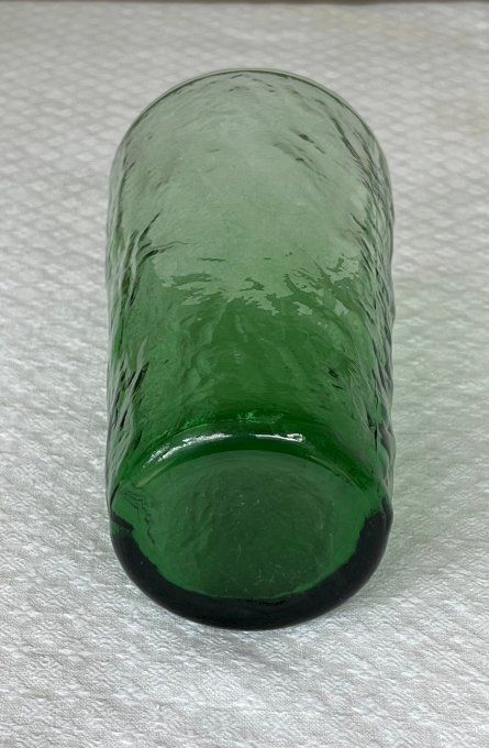 Lots de 6 Verres à boisson haut de style scandinave en verre texturé vert bouteille.
