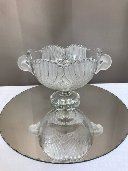 Magnifique coupe sur pied,  Cygnes en cristal Walther Glass Mikasa, vintage