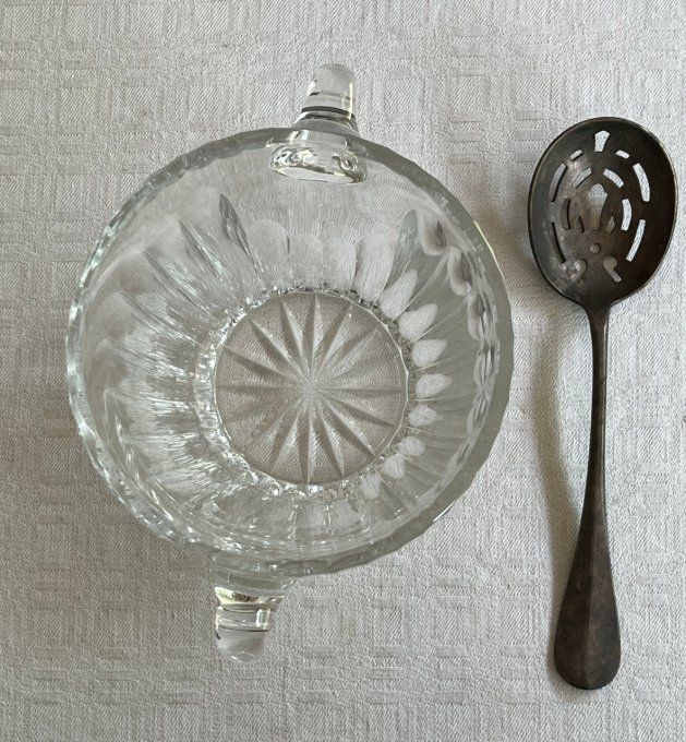 Magnifique seau à glace en cristal taillé, lorraine
