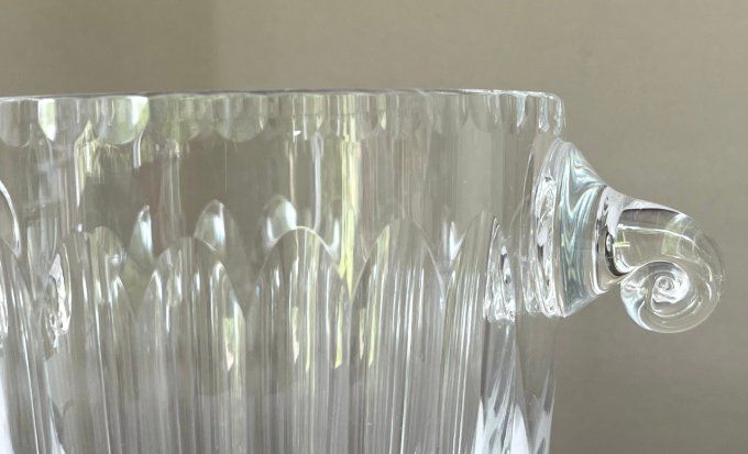 Magnifique seau à glace en cristal taillé, lorraine
