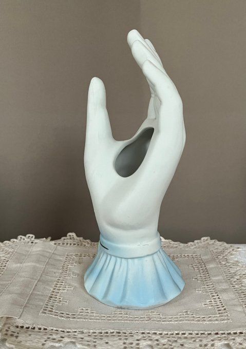 Main baguier / petit vase en biscuit, Vintage