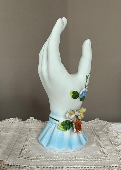 Main baguier / petit vase en biscuit, Vintage