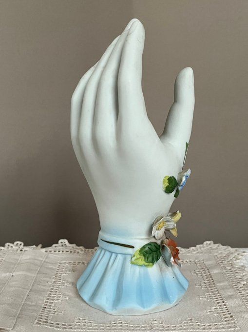Main baguier / petit vase en biscuit, Vintage