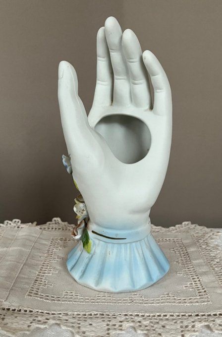 Main baguier / petit vase en biscuit, Vintage