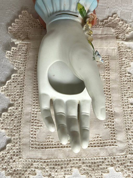Main baguier / petit vase en biscuit, Vintage
