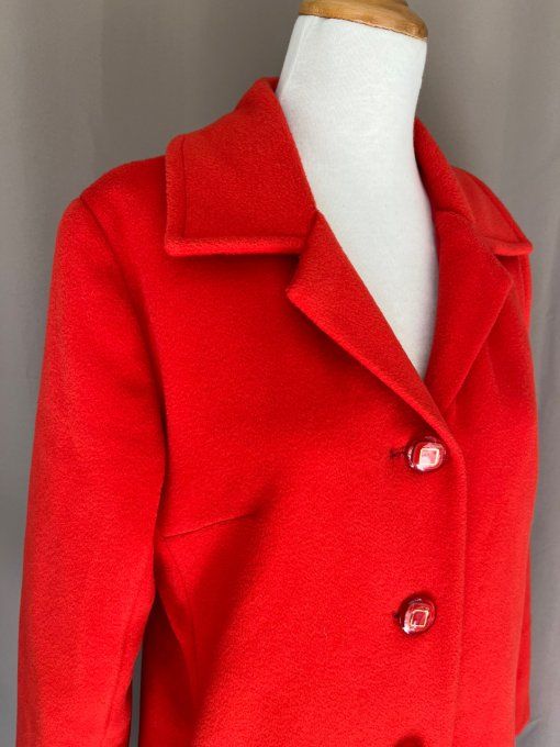 Manteau fait main vintage, orange