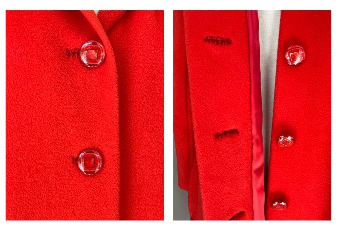 Manteau fait main vintage, orange