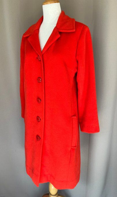 Manteau fait main vintage, orange