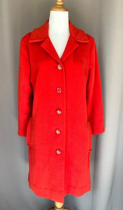 Manteau fait main vintage, orange