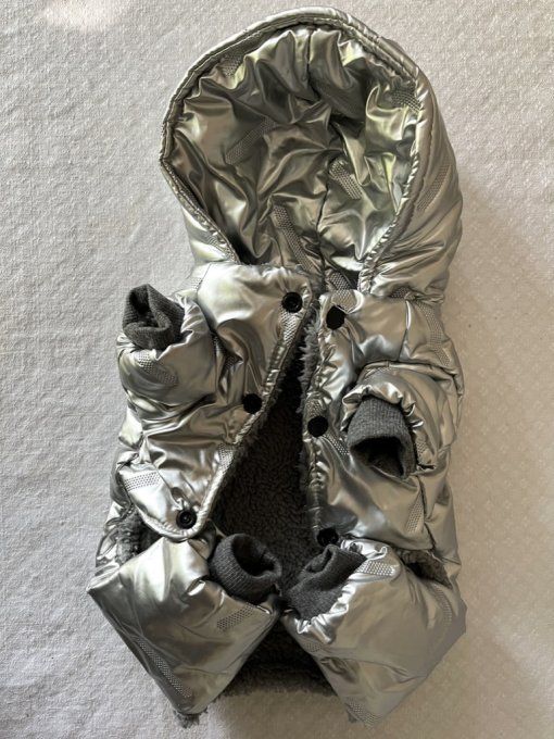 Manteau pour chien argenté, Dadagou, Taille M, Neuf