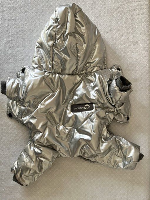 Manteau pour chien argenté, Dadagou, Taille M, Neuf
