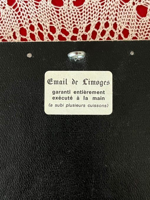 Mini Tableau Émail de Limoges signé par l'artiste J. Granger et daté de 1986