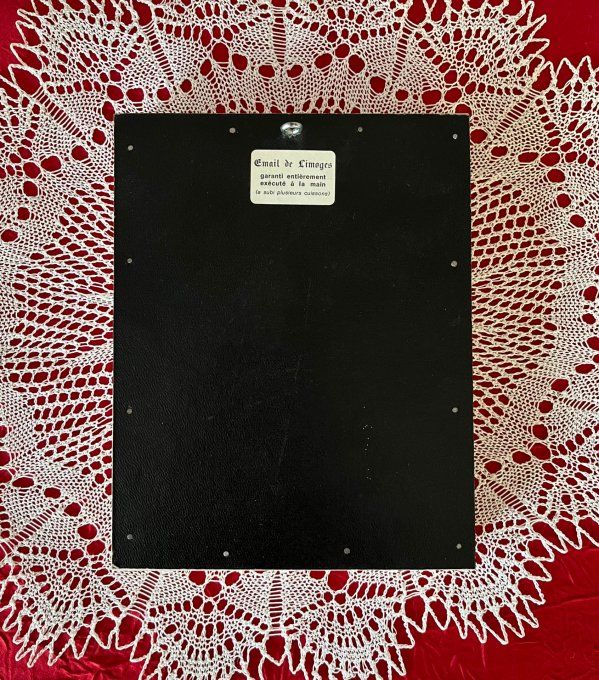 Mini Tableau Émail de Limoges signé par l'artiste J. Granger et daté de 1986