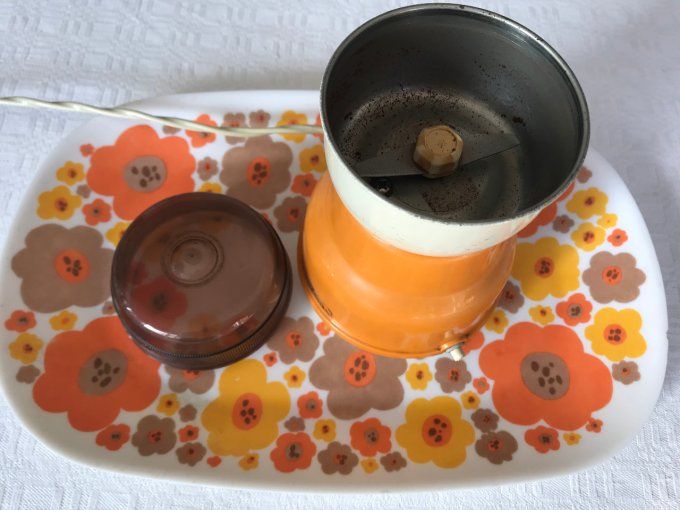 Moulin à café orange, vintage, Moulinex