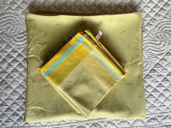 Nappe Françoise Saget et 8 serviettes, en coton