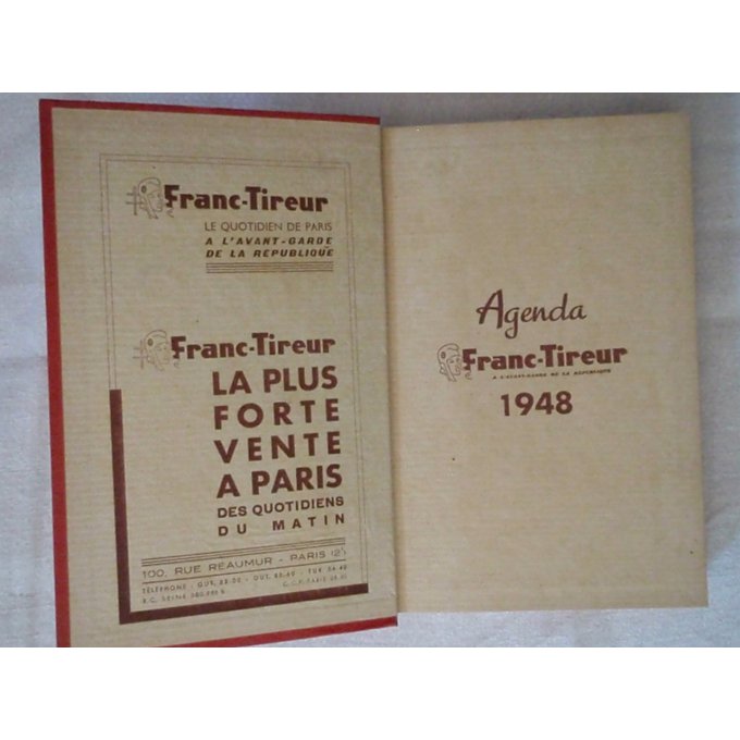 RARE ! Ancien agenda Franc-Tireur, 1948