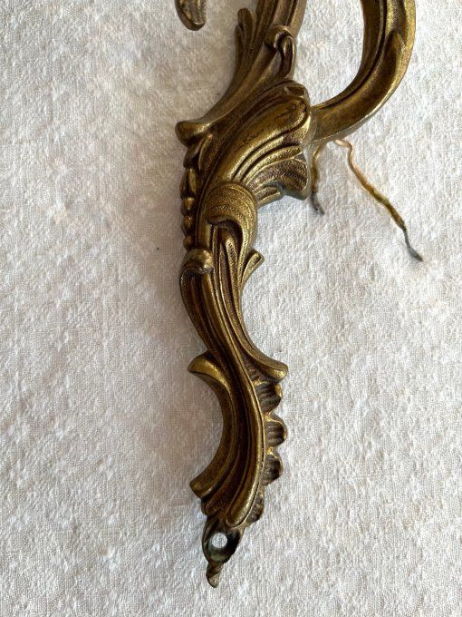 Paire d'Appliques Murales en Laiton, Style Bougeoir / Candélabre