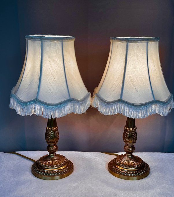 Paire de Lampes de Chevet "Oro Francese" - Design Italien, Style Boudoir Chic