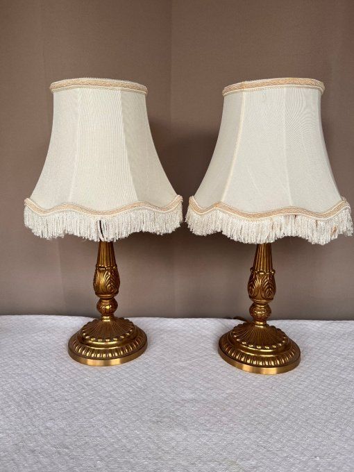 Paire de Lampes de Chevet "Oro Francese" - Design Italien, Style Boudoir Chic