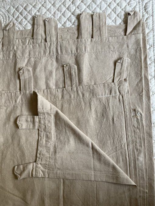 Paire de rideaux beige, en coton, modèle Lenda d'Ikéa