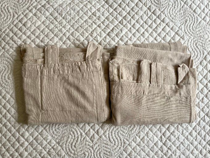 Paire de rideaux beige, en coton, modèle Lenda d'Ikéa