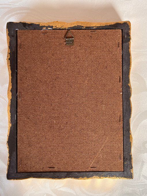 Petit tableau vintage sur soie François Boucher Le Printemps, style romantique