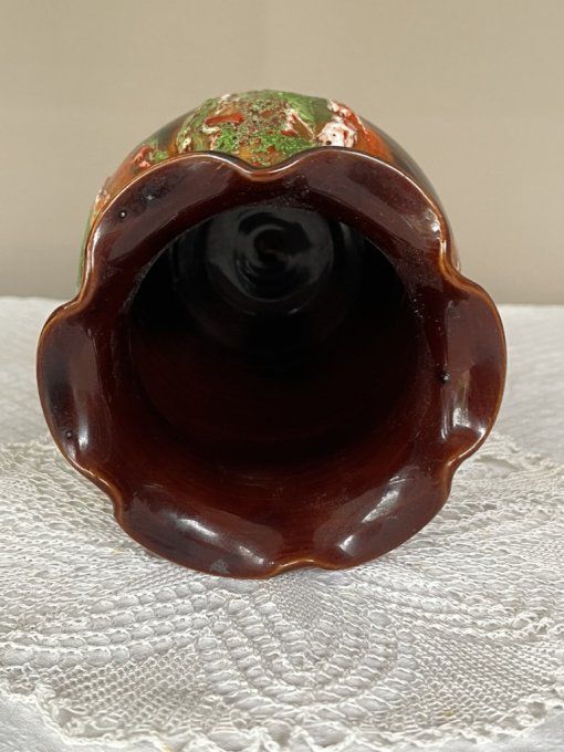 Petit vase Vallauris vintage - Décor de coulées Pop - Années 60/70