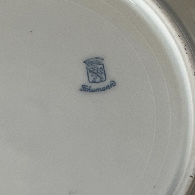 Plat ajouré ancien Schumann Arzberg en porcelaine décor floral romantique