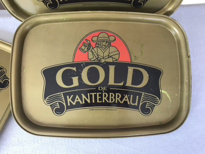 Plateau publicitaire de la brasserie Gold Kanterbrau, collection, vintage