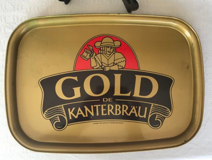 Plateau publicitaire de la brasserie Gold Kanterbrau, collection, vintage