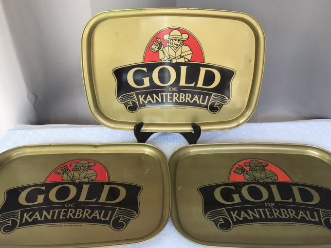 Plateau publicitaire de la brasserie Gold Kanterbrau, collection, vintage