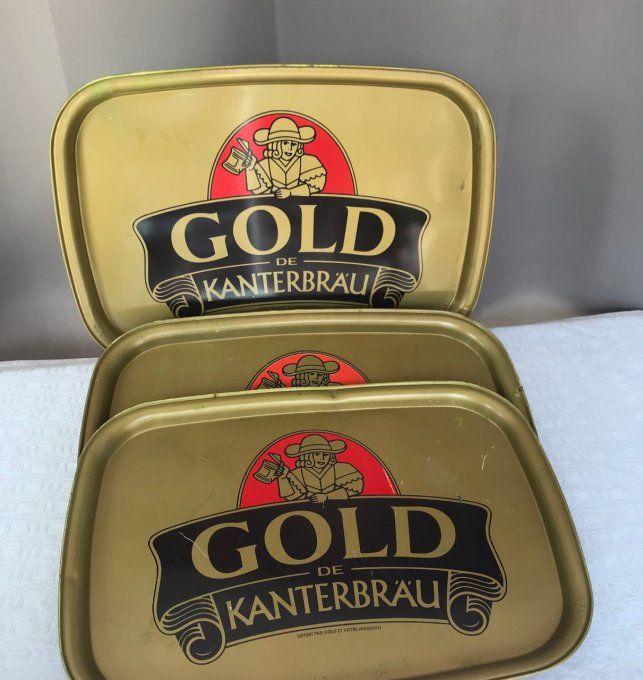 Plateau publicitaire de la brasserie Gold Kanterbrau, collection, vintage