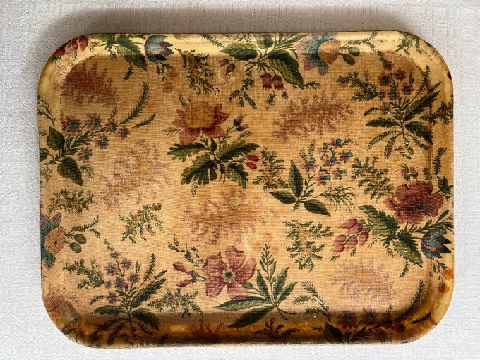Plateau vintage en fibre de verre, Gros Roman Wesserling