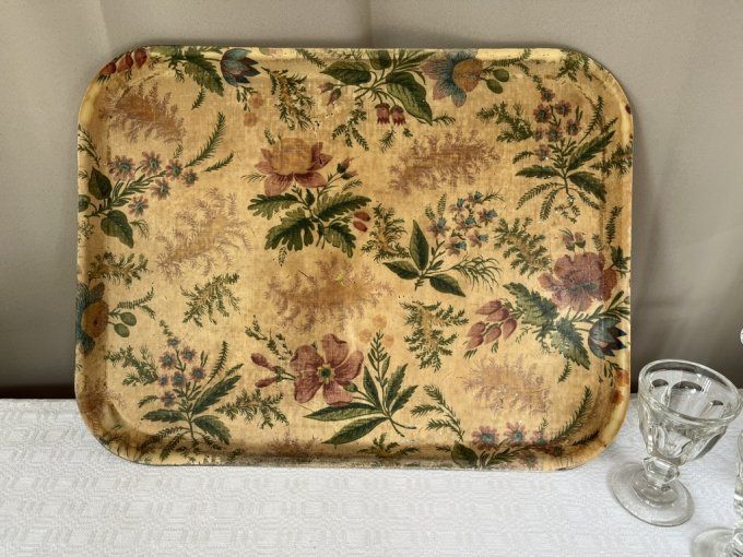 Plateau vintage en fibre de verre, Gros Roman Wesserling
