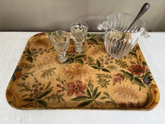 Plateau vintage en fibre de verre, Gros Roman Wesserling