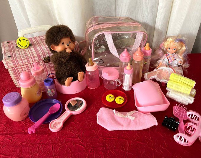 Pochette vintage "YOU & ME" – Coffret de Soins et Bébé – Jouet Années 80/90