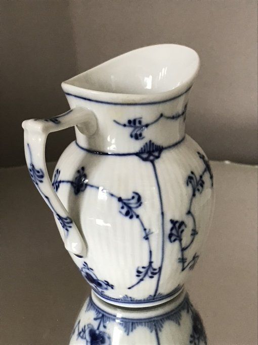 Pot à lait / à crème, Demi-dentelle cannelée bleue, Royal Copenhagen